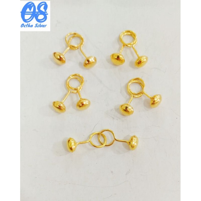 ANTING TOGE POLOS DEWASA PERAK 925 LAPIS MAS