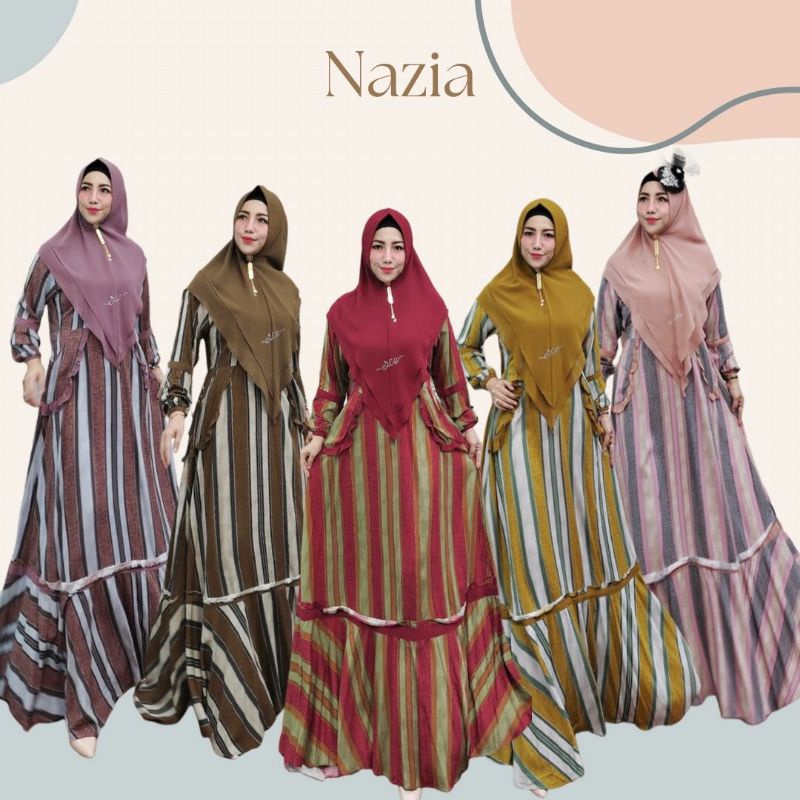 Nazia Homedress Ori by Erce Production / Gamis Set Syar’i / Gamis Katun / Dress Syari / Baju Santai 