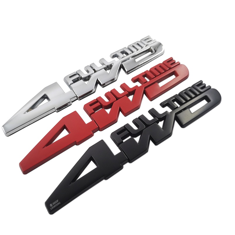 1pc Stiker Emblem Logo 4WD FULL TIME Bahan Metal Untuk Dekorasi Mobil