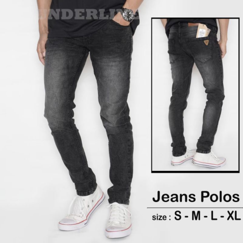 Celana Jeans Hitam Scrub Pria/Cowok Panjang | Celana Jeans Bagus Kekinian Slimfit Berkualitas