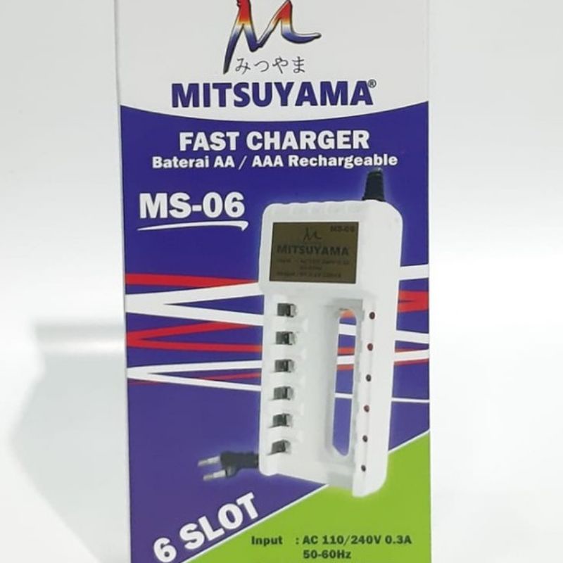 Charger Baterai 6 Slot Mitsuyama Ms-06