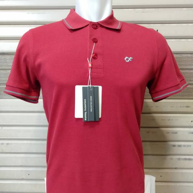 COUNTRY FIESTA Original KAOS KERAH PRIA LIST (CF) 100%