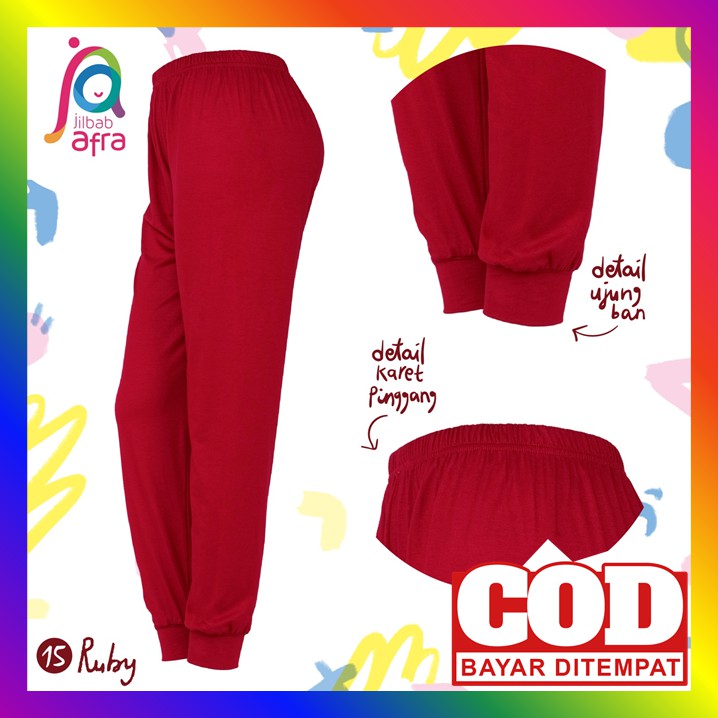 Nadia Celana Dalaman Gamis Celamis Legging Bahan Kaos Adem Tebal Premium Ruby