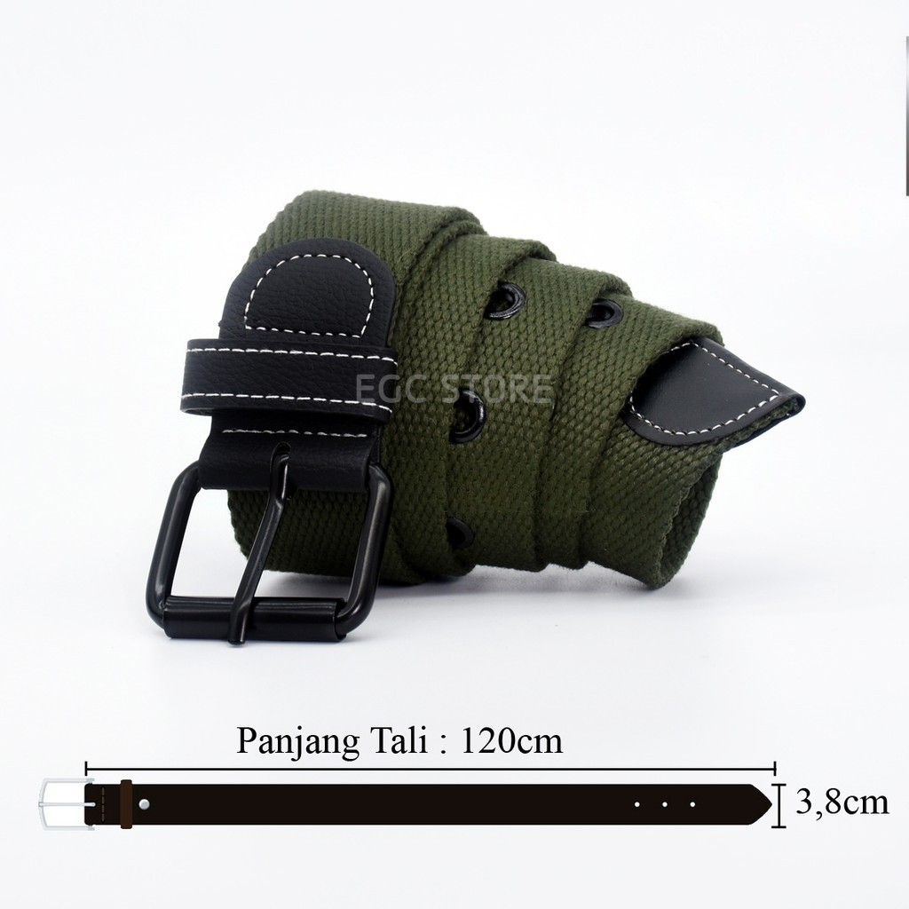 IKAT PINGGANG PRIA BAHAN KATUN KEPALA BESI / MAN CANVAS BELT - MC-SH-40