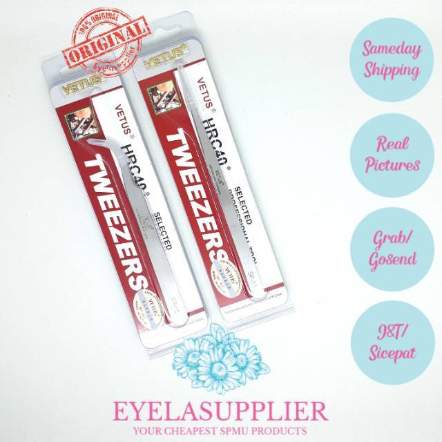 Vetus Tweezer lurus bengkok Pinset Eyelash Extension