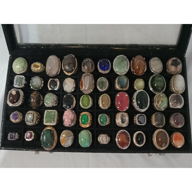 Cincin Batu Akik, Permata Koleksi Asli & Langka 1 Set