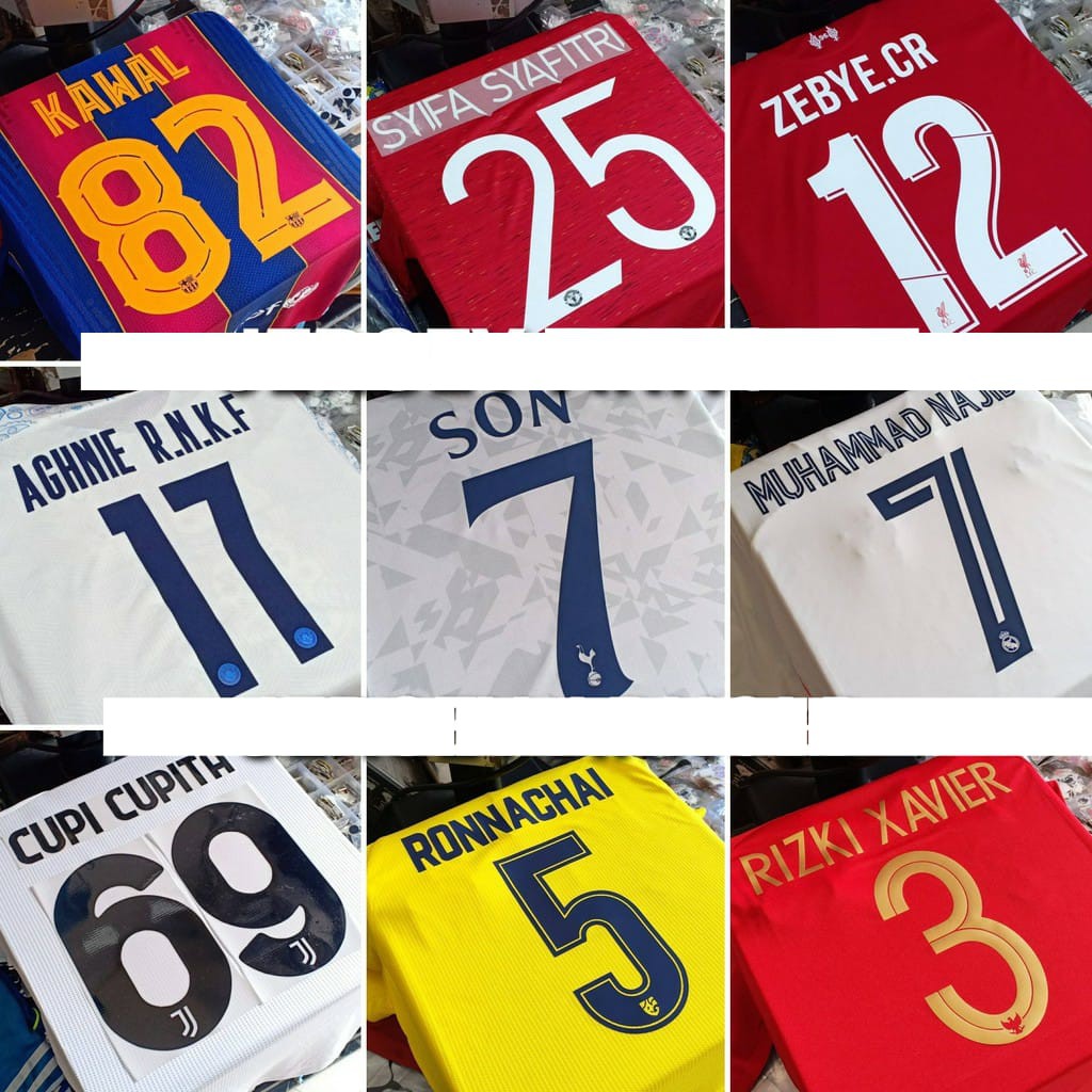 CUSTOM NAMA - NOMOR PUNGGUNG GRADE ORI POLYFLEX BAGUS
