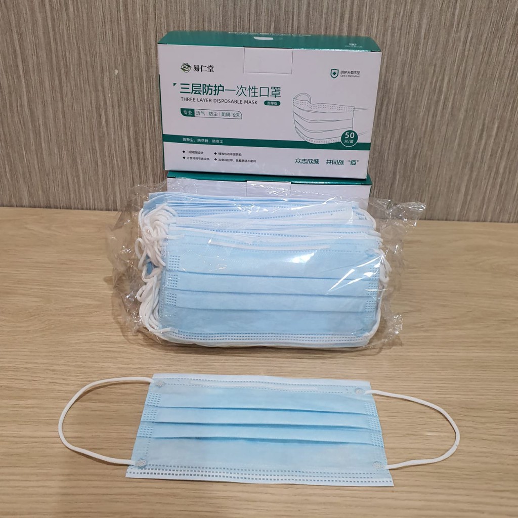 ISI 1 PCS MASKER EARLOOP 3 ply GRADE KUALITAS BAGUS TERUJI KESEHATAN SEKELAS SENSI