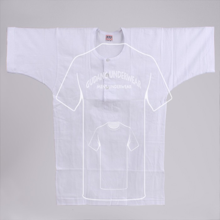 KAOS OBLONG PRIA 777 KANCING OKC 777 44-46-48,BAHAN 100% COTTON