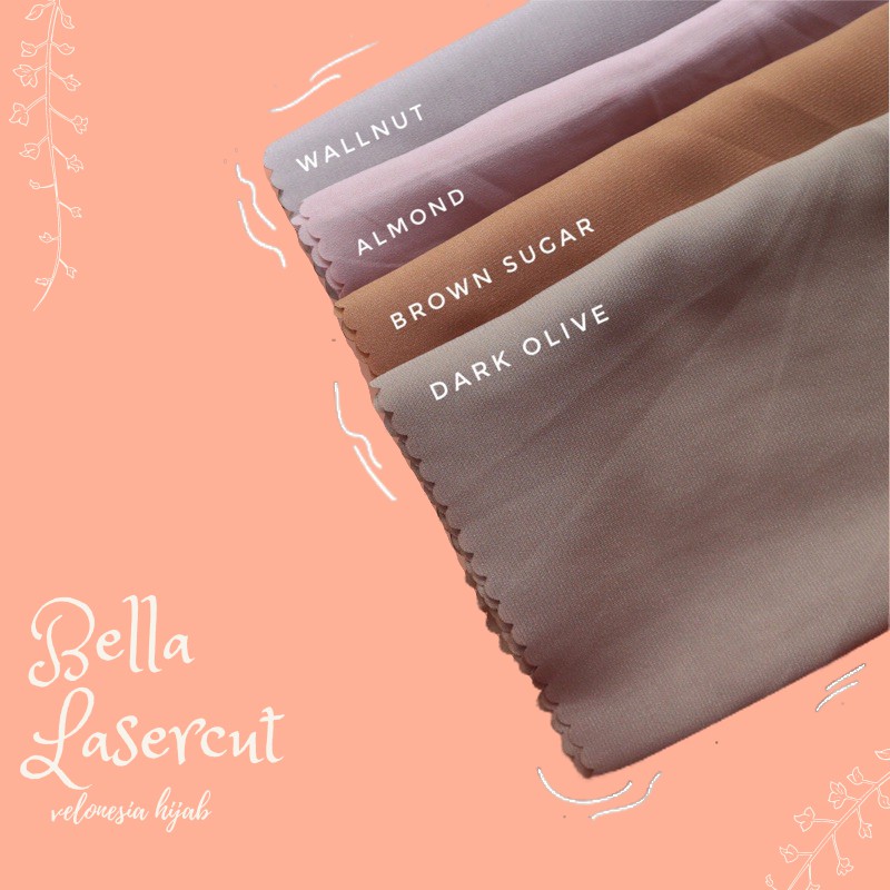 Hijab Segi Empat Bella Lasercut Polycotton Square 110x110 | Bella Square Lasercut