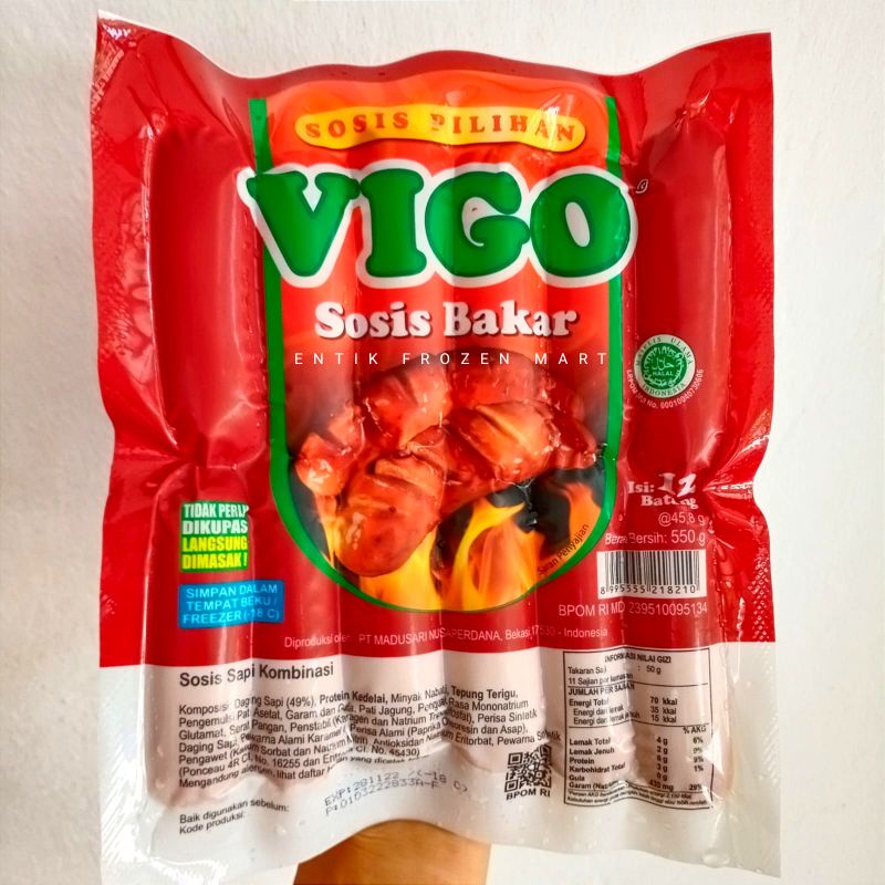 

Sosis Sapi Bakar Vigo Mini 550gr (12 pcs)