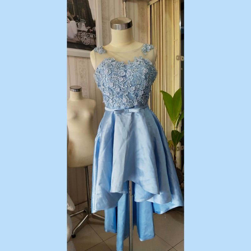 gaun pesta preloved/gaun pesta ice blue 010