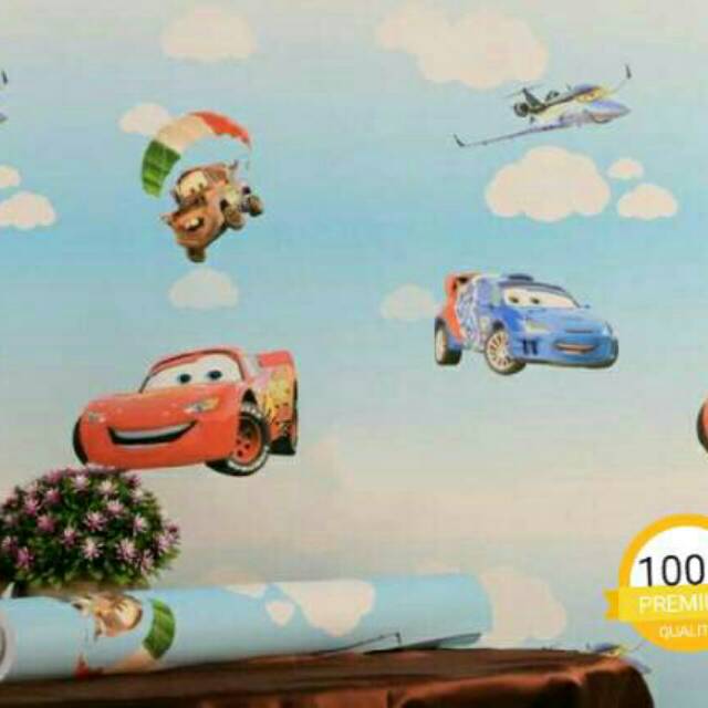 Grosir murah wallpaper stiker dinding gambar cars