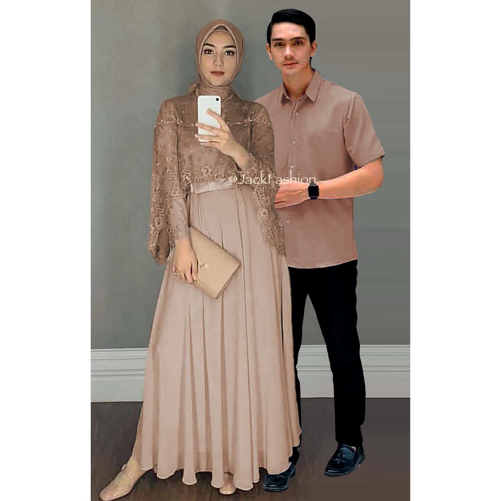 Gamis Couple Sarimbit Ibu Anak Ayah Terbaru Ghamis 2026 Viral Gamis Kemeja Cowok Cewek Kondangan Idu