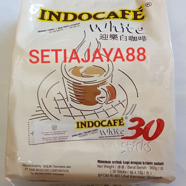 

INDOCAFE WHITE COFFEE/KOPI INSTAN SERBUK KOPI KRIMER NABATI 30 STICKS