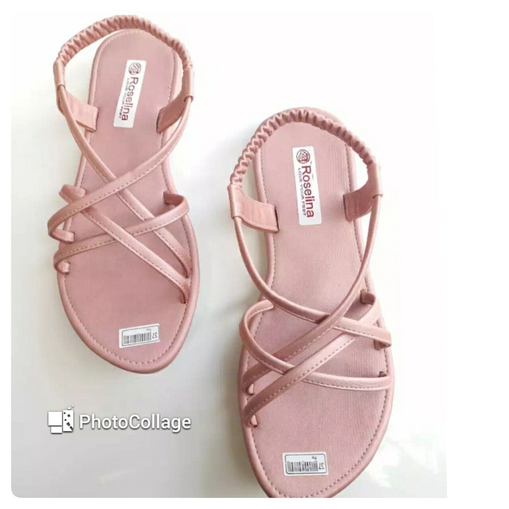 sandal wanita biasa pink