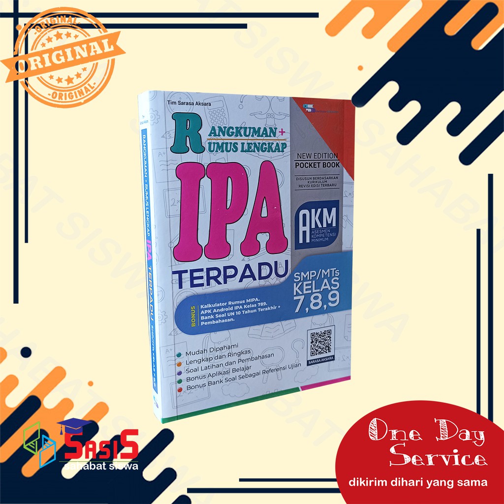 BUKU AKM SMP : RANGKUMAN + RUMUS LENGKAP IPA TERPADU SMP MTS KELAS 7 8 9 - BUKU SMP