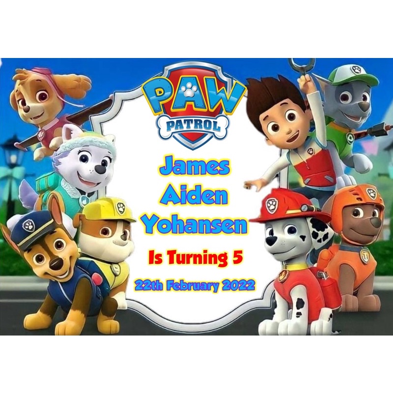 Kartu ucapan terima kasih / Thanks card tema Paw Patrol 2