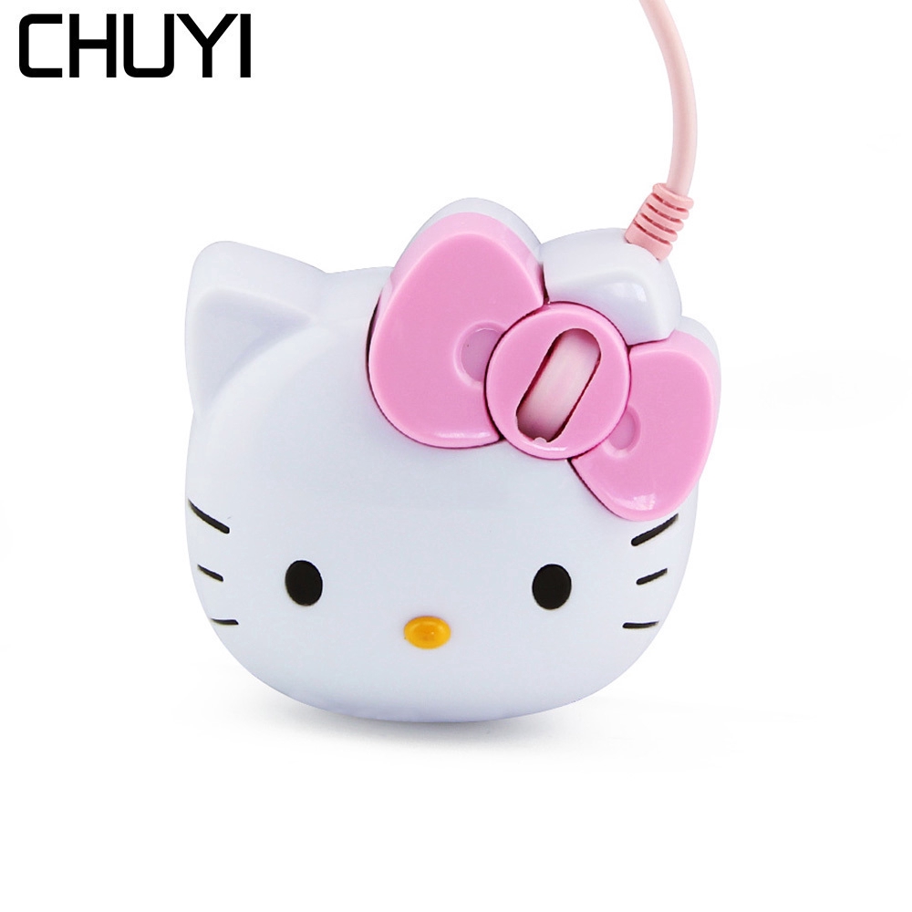 Chuyi Mouse Optical Mini Gambar Kartun Hello Kitty Untuk PC Laptop Shopee Indonesia