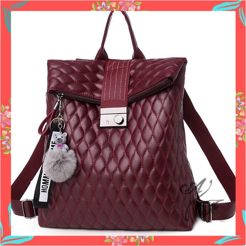 Tas Wanita BQ 2709 CR 7106 GT 1654 LT 1748 EL 729 GI 7111 RISCE TAS RANSEL KULIT BONEKA POM2 IMPORT 