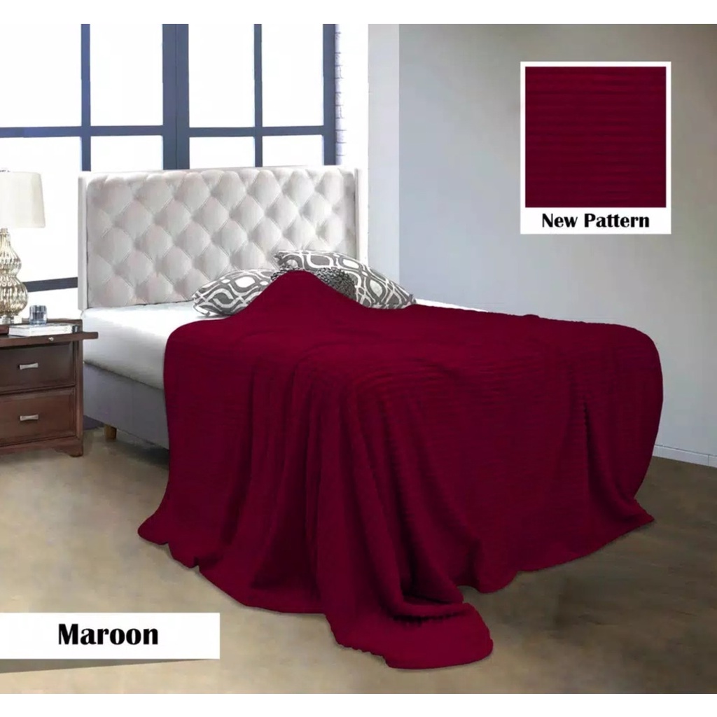 Selimut Vallery Quincy Maroon Blanket Luxury Super Soft Merah Bata Shopee Indonesia