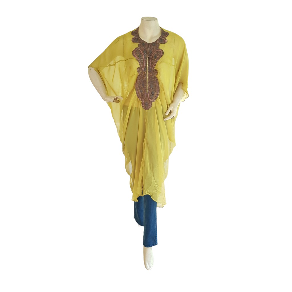 Kaftan India / Kaftan Import / Kaftan Pendek / Atasan Kaftan Hijau