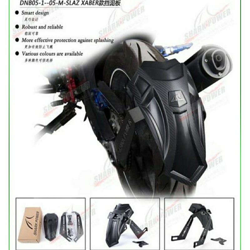Mudguard belakang shark power model panjang buat motor sport R15 R25 Vixion Xabre Cbr Gtr  universal
