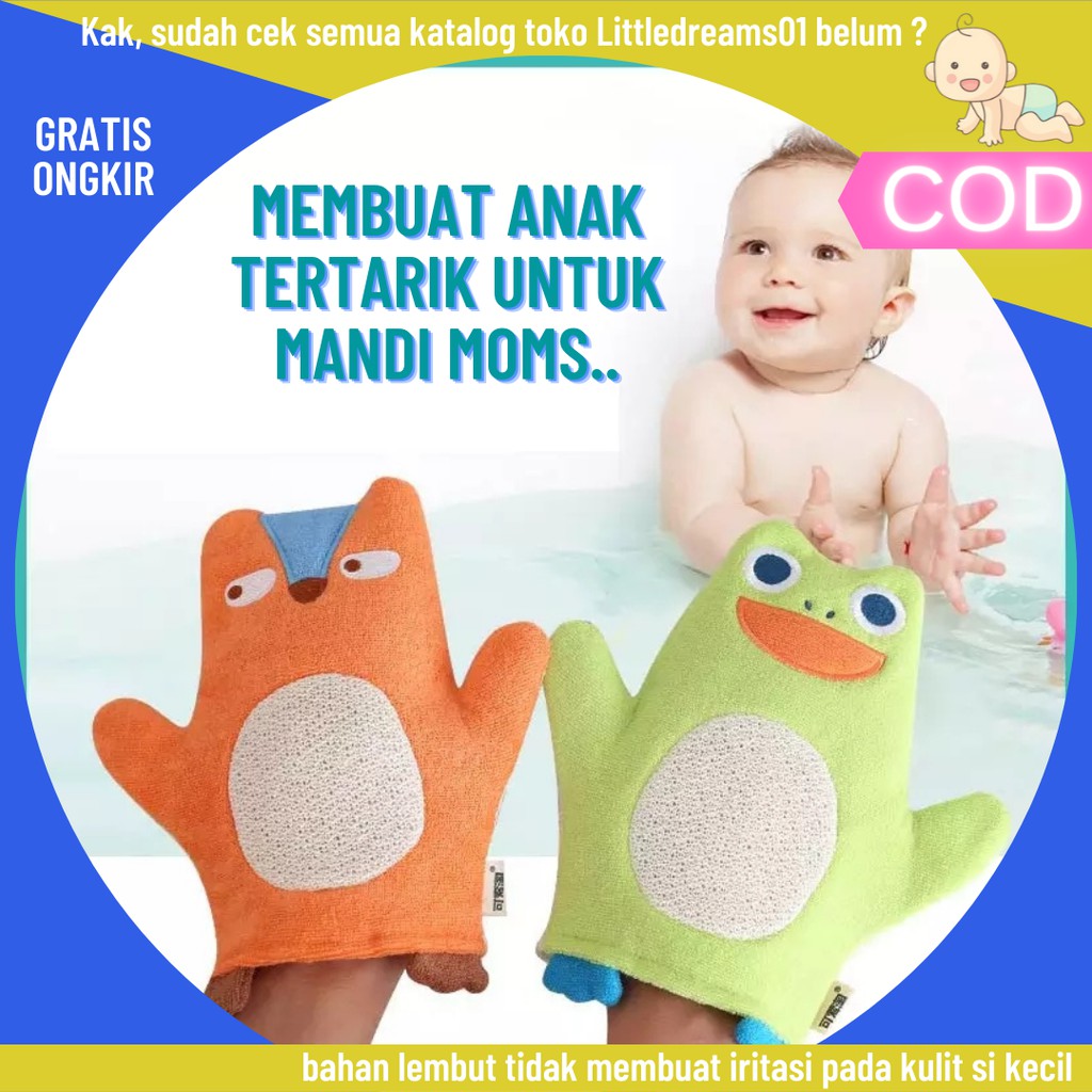 Washlap Mandi Anak Karakter Washlap Tangan Lembut Lucu Washlap Handuk Bayi Lembut Anti Iritasi COD
