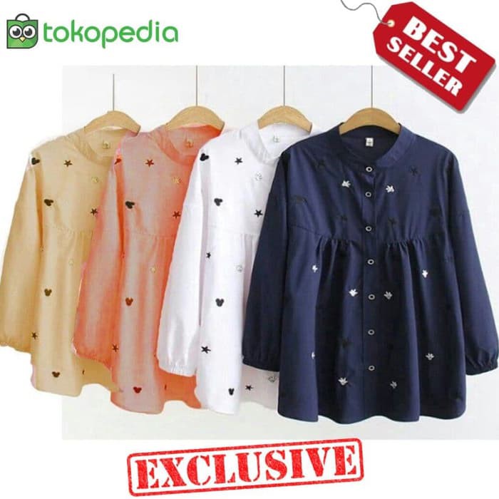 Kemeja Wanita Hem B H-M-flanel-pink-kemeja-wanita-women-Hnm-H-m-pink-basic-shirt-longsleeve-ke P1G7