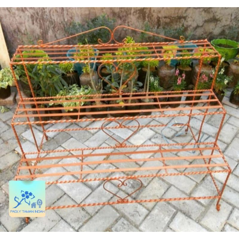 RAK TANAMAN 3 SUSUN / RAK TINGKAT BESI 3 SUSUN MURAH VIA OJEK ONLINE