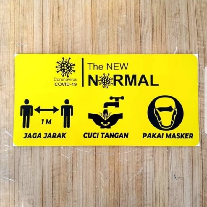 

STICKER SIGN NEW NORMAL COVID19 UK 30 X 15 CM
