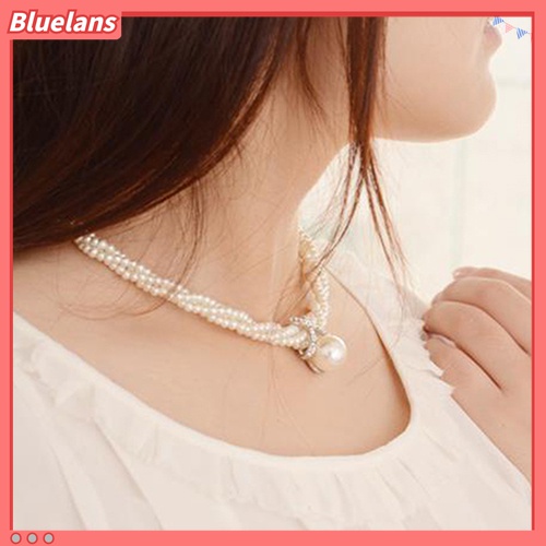 Kalung Rantai Choker Liontin Mutiara Tiruan Untuk Wanita