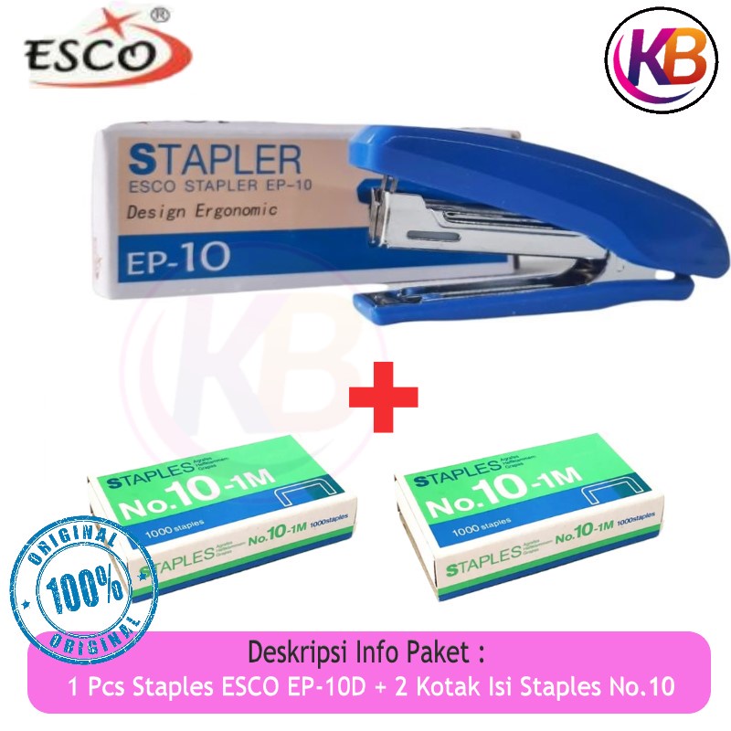 

Staples Esco Ep 10D Stapler Hekter Warna Random + Isi 2 Kotak - Satu Gemilang