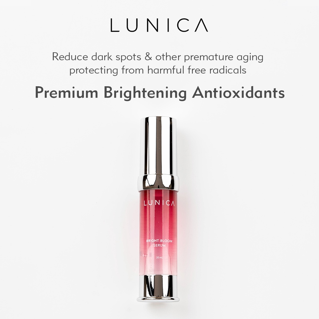 LUNICA Bright Bloom - Serum Mencerahkan Wajah | Pencerah Wajah Glowing Brightening BPOM Penghilang Flek Hitam Ampuh