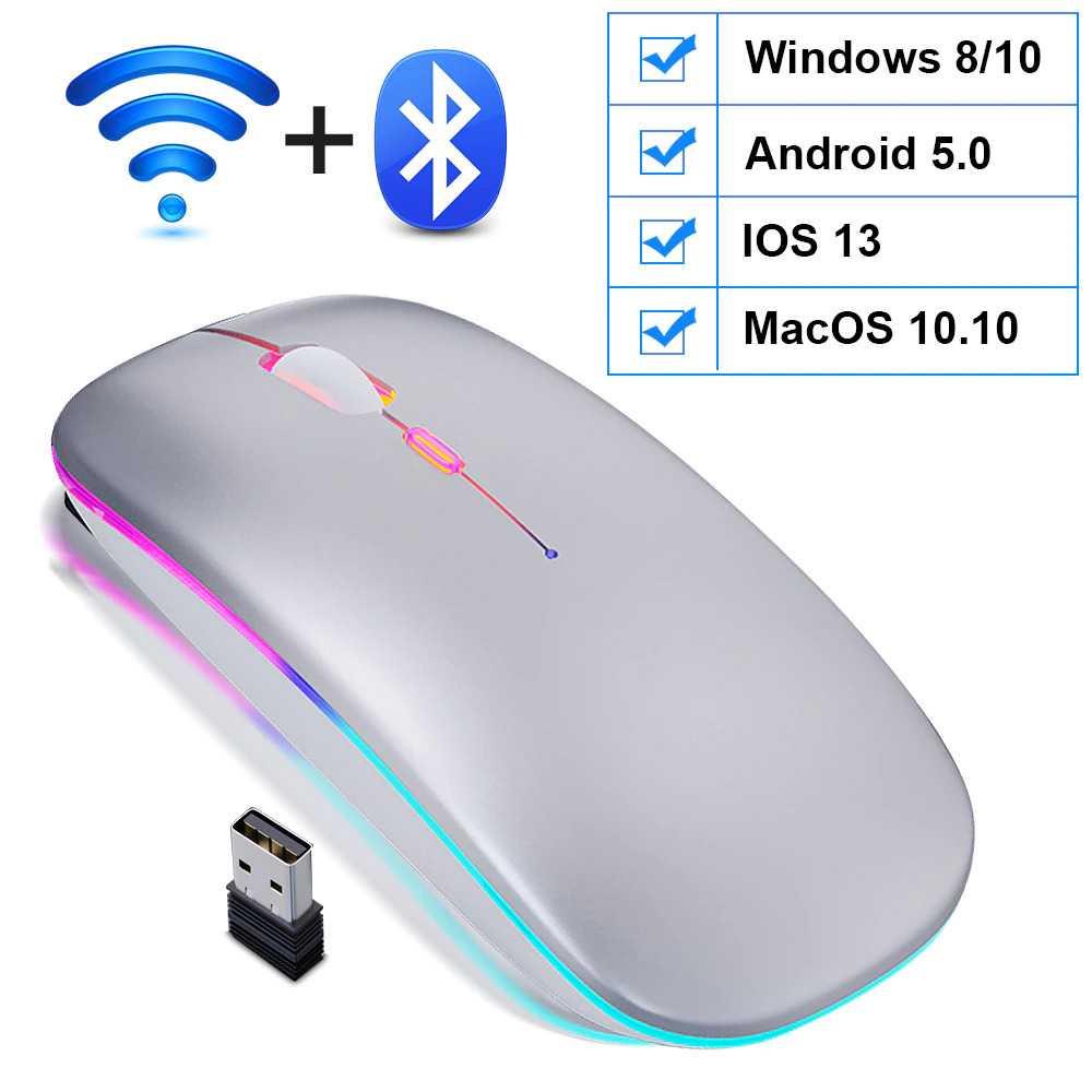 iMice Optical Mouse Wireless Bluetooth Silent Click 2.4GHz &amp; Bluetooth - E1300