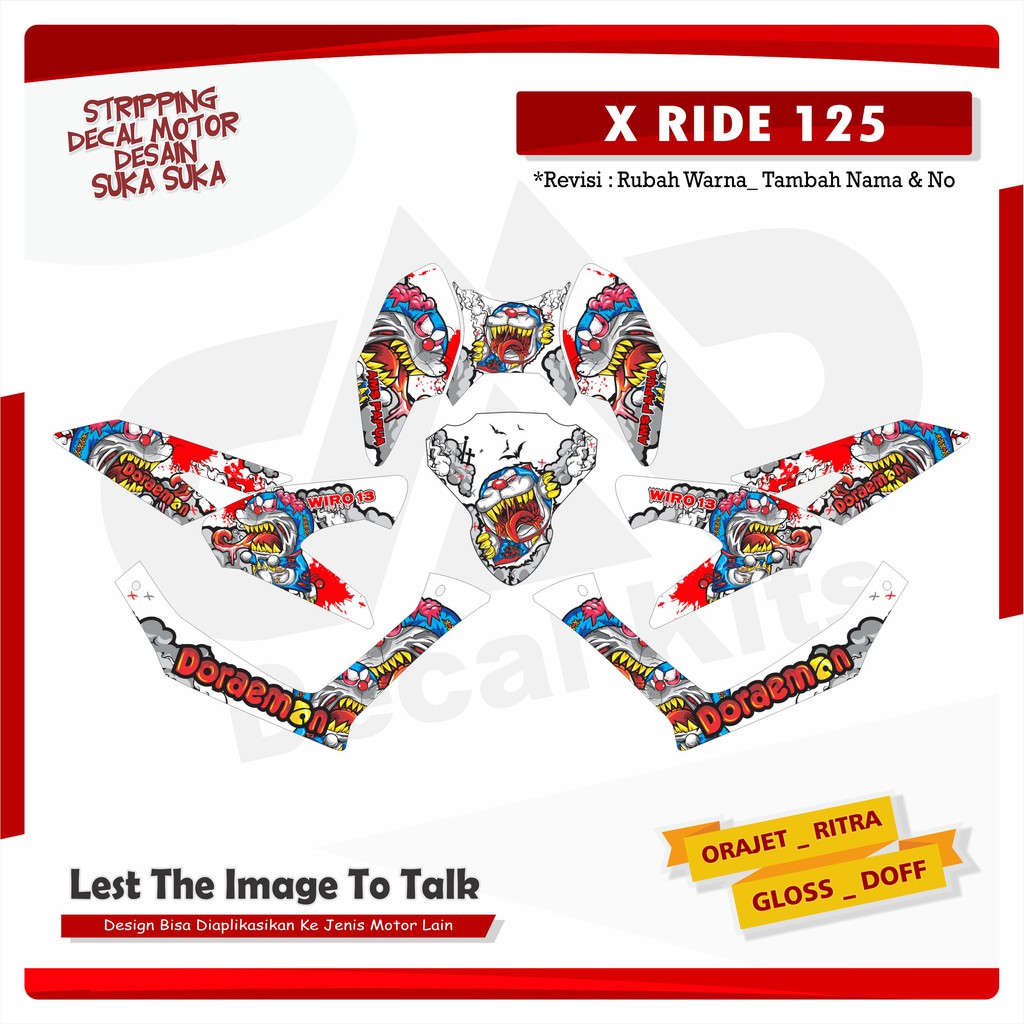 Sticker Striping Yamaha X Ride 125 Stiker Decal Motor X Ride Full body zombie doraemon