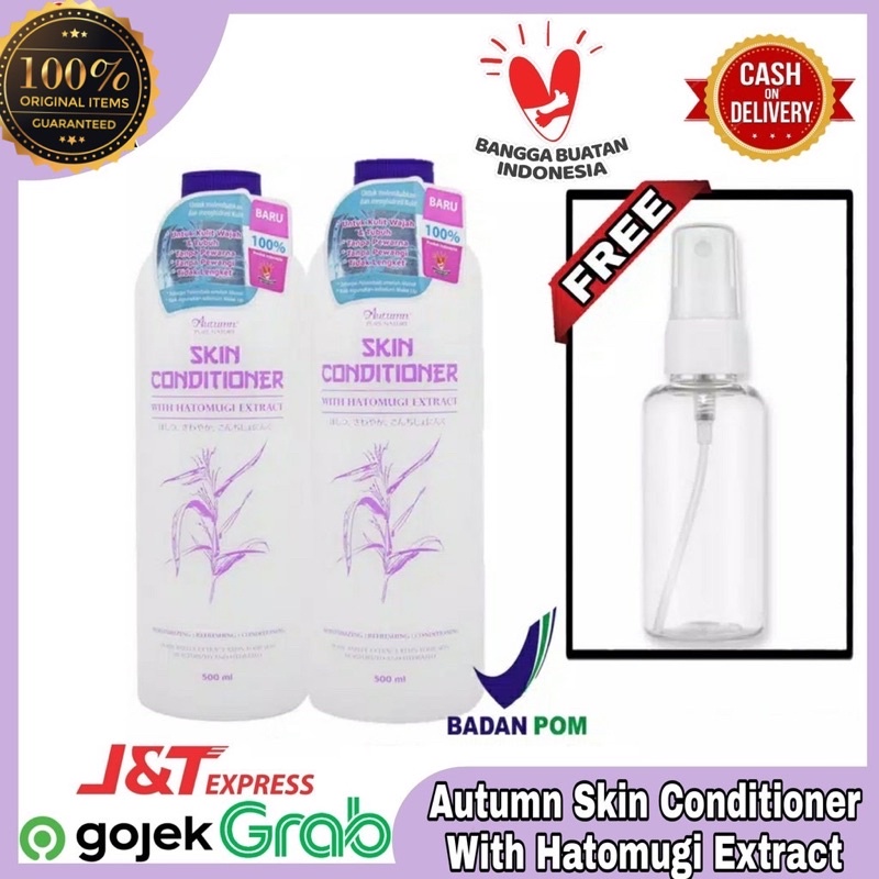 HATOMUGI 500ML SKIN CONDITIONER LULUS BADAN POM BPOM ORIGINAL BONUS BOTOL SPRAY