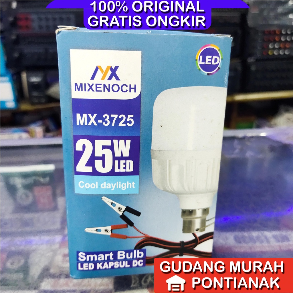 Lampu DC Mixenoc Jepit Aki Watt Lengkap 6w 12w 18w 25w 30w