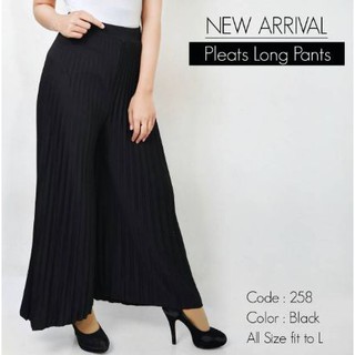  CELANA  PLISKET  KULOT HIGH WAIST PLEATED CHIFFON WIDE LEG 