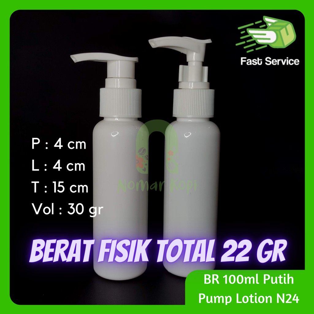 Botol 100ml BR PUTIH Pump Lotion