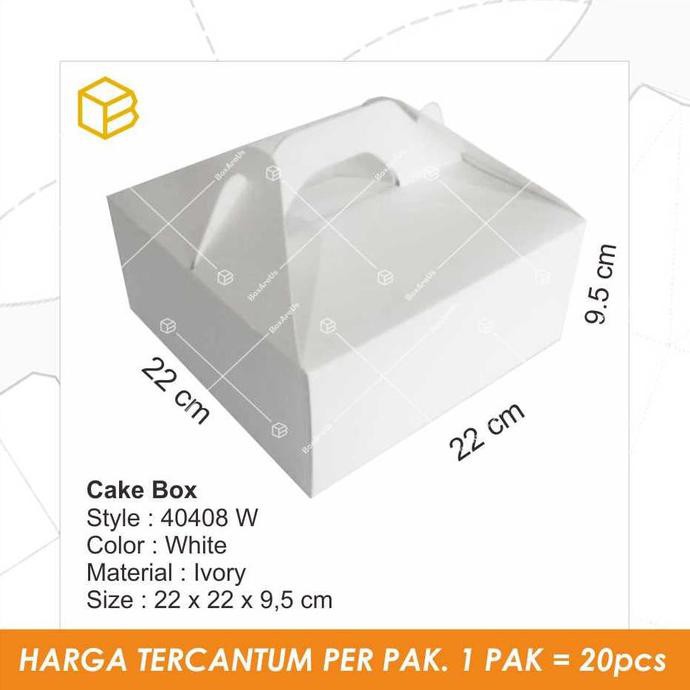 

Silahkan Order] Dus Kue, Box Kue, Cake Box, Gift Box, Kado, Souvenir Tc - 40408 White - White