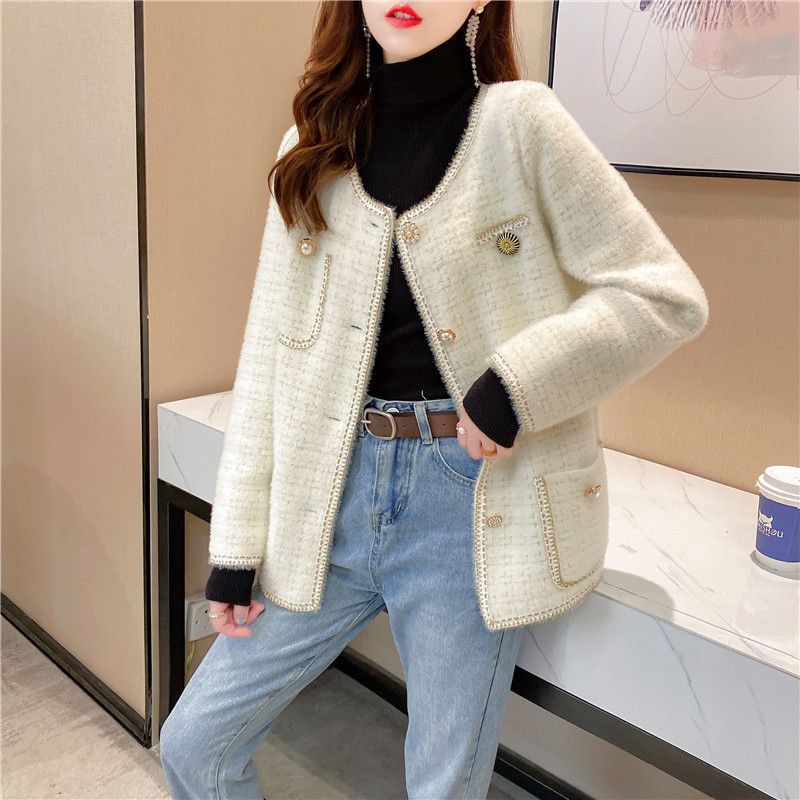 VN ALLICE LUXURY FURRY BLAZER KNIT OVERSIZE / KNITWEAR  CARDI OVERSIZE / OUTER KNIT BULU RAJUT PREMIUM