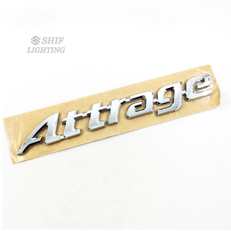 1pc Stiker Emblem Logo Attrage Bahan ABS Krom Untuk Bagasi Mobil Mitsubishi Attrage