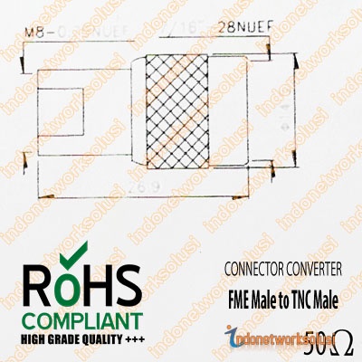 KONEKTOR CONNECTOR CONVERTER FME M (MALE) to TNC M (MALE)