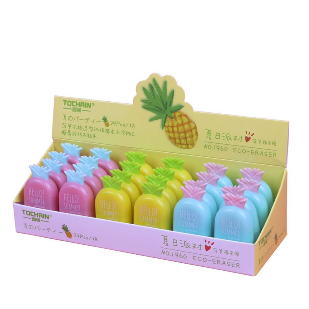 ELEGANT Creative Rubber Eraser Cartoon Correction Supplies Pineapple Eraser Mini Eraser Cute Students Stationery Kids Gift Office Eraser School Supplies