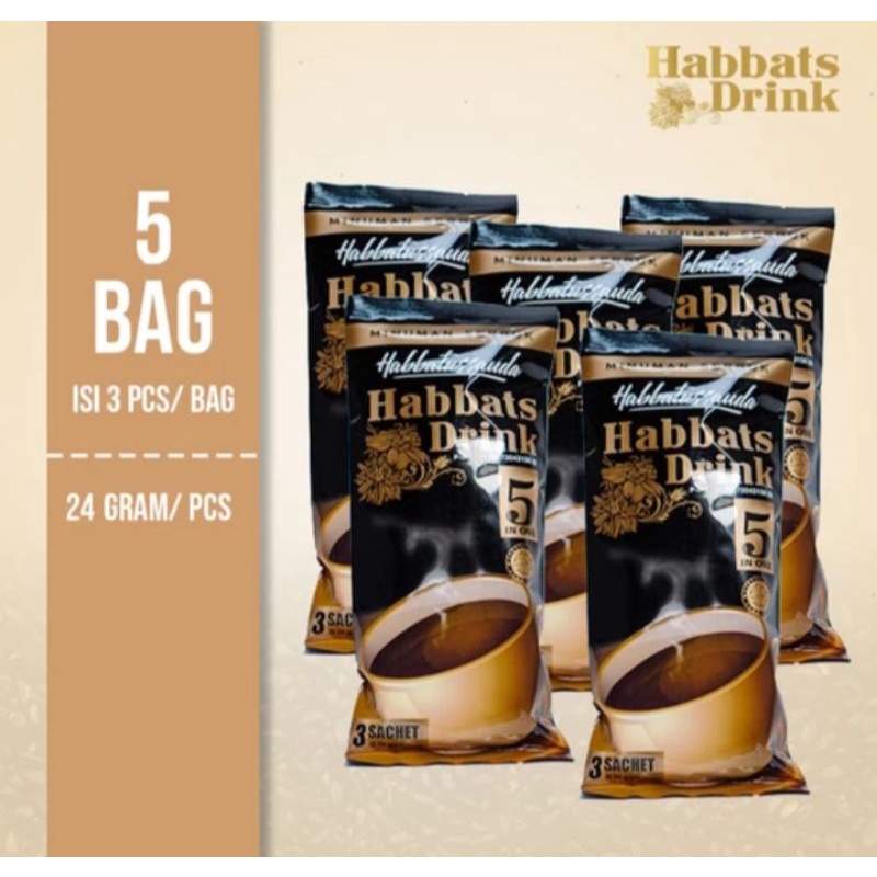 

Minuman Instan Habbatussauda - Habbats Drink isi 3 Sachet - 5 bag