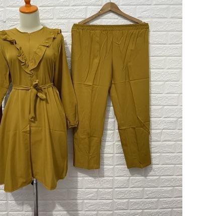 ♤ VERA SET TUNIK - SETCEL SHAKILA IMPORT SETELAN SHAKILA POLOS SLETING BUSUI/BUMIL MUSLIM ➧