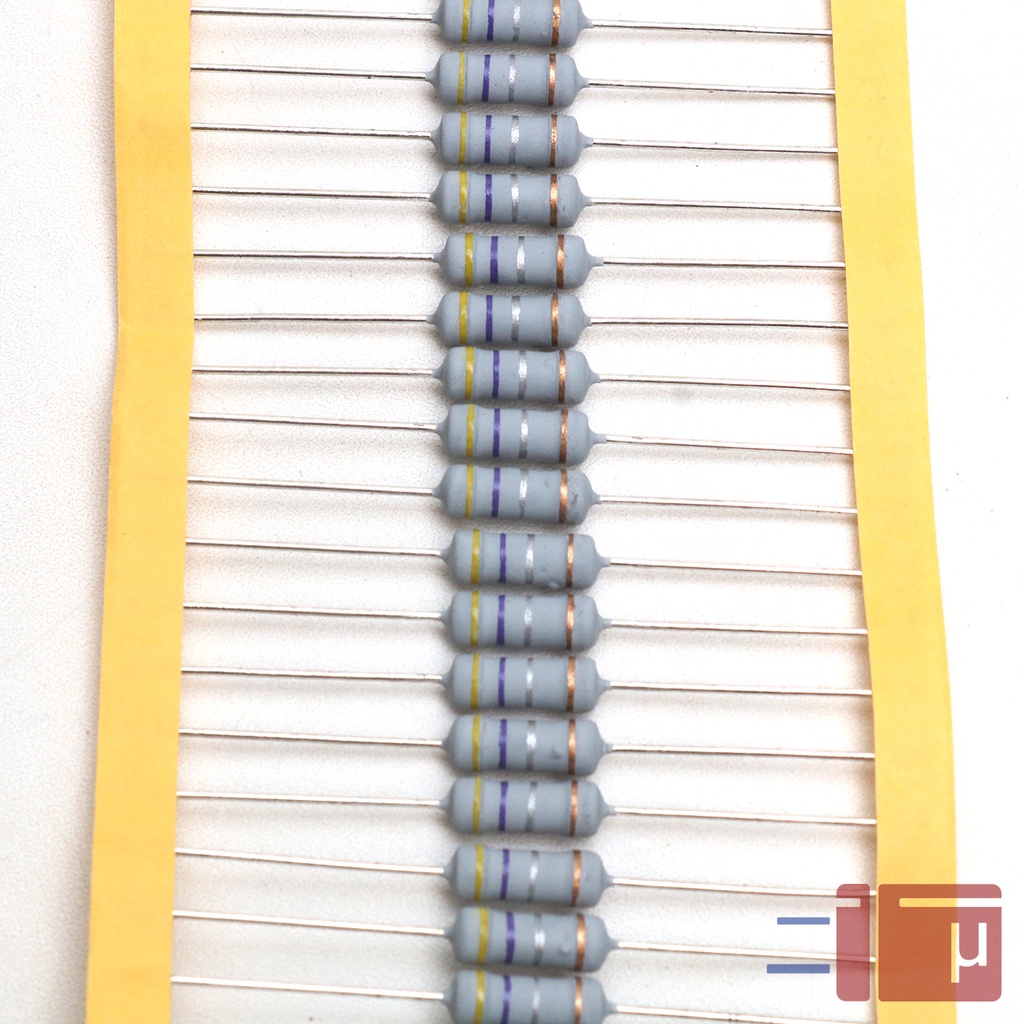 x10 Resistor 0.47R 0.47 Ohm 1W Metal Oxide 5% Taiwan Kaki Tembaga