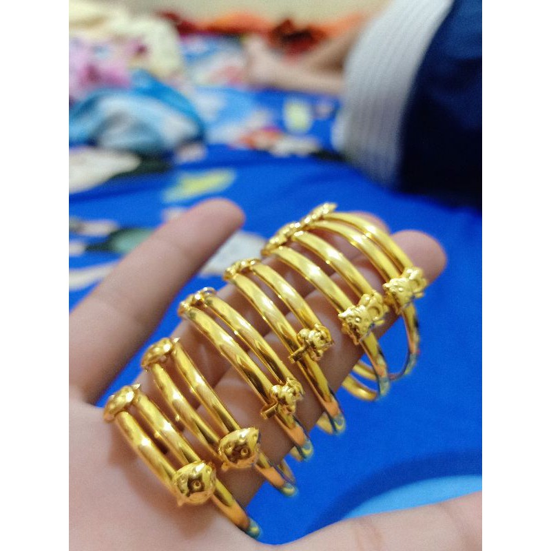 GELANG SELOT ANAK PERAK 925 LAPIS MAS ASLI