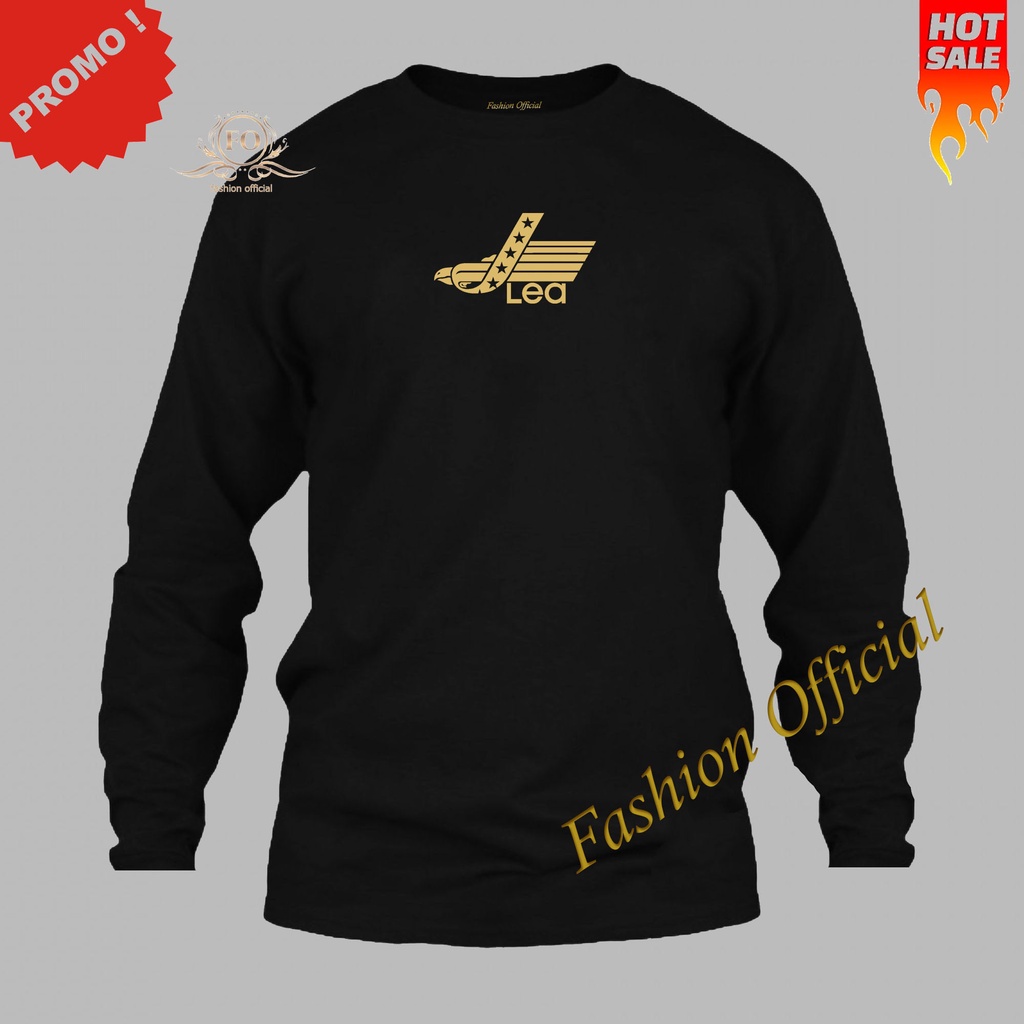 Promo Kaos Distro LEA / Kaos Distro Premium LEA Lengan Panjang - Gold